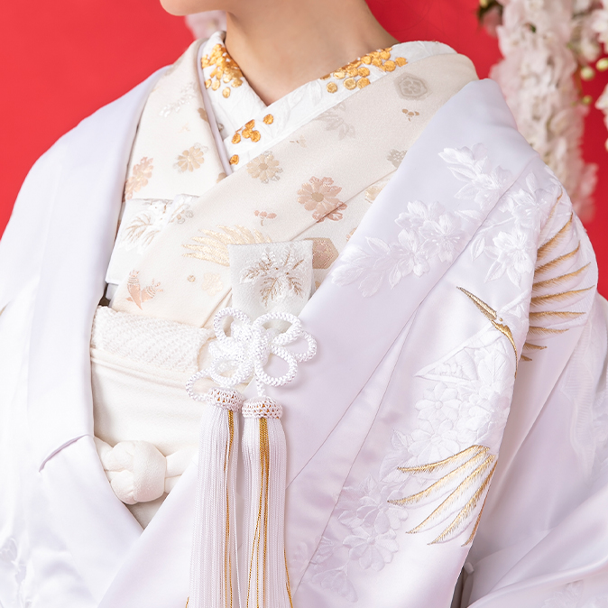 00 4078 白無垢 のしめ四季草花 着物 ウエディングドレスショップ フィオーレビアンカ