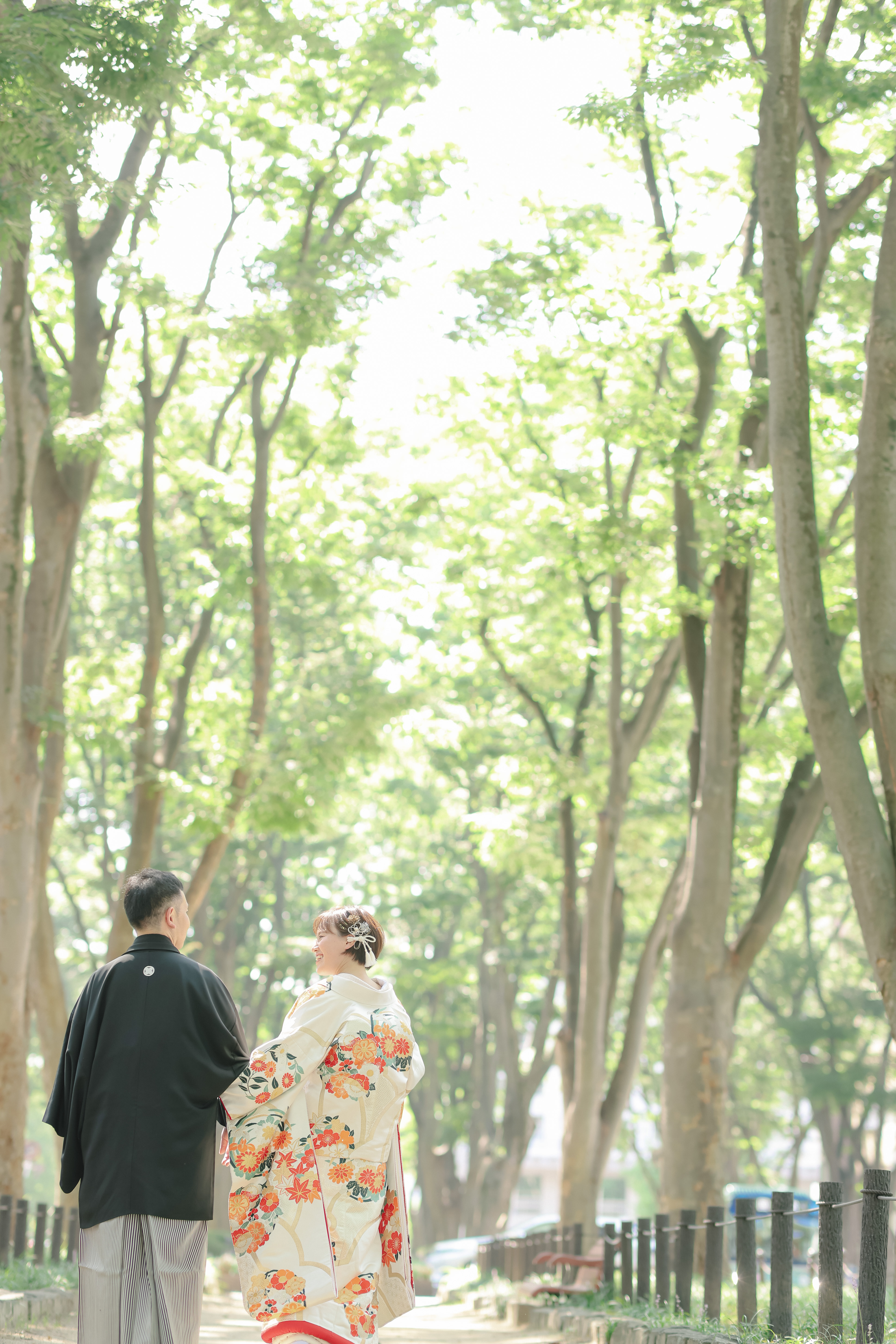 和装コーディネート　色打掛　前撮り　Japanese Kimono Wedding　雪輪に花丸　Fiore Bianca フィオーレビアンカ